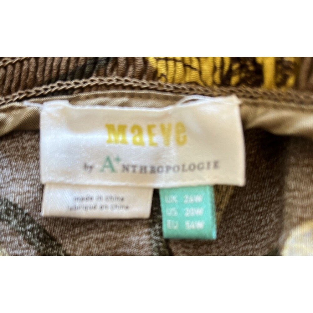 Maeve Anthropologie Smocked Wide Palazzo Pants Size20 W Artsy Boho Gypsy - Picture 3 of 5